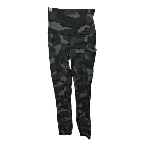 Lululemon Women 0 Incognito Camo Gator Green "Align Crop" Athleisure Leggings - Picture 2 of 8